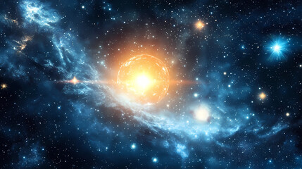 Wall Mural - dark space backgrounds with nebula dust and star glow evoke a sense of infinite cosmic fantasy. infi