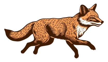 Wall Mural - png running fox wildlife animal mammal.