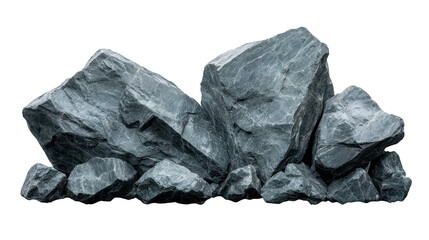 Wall Mural - intriguing rock collection on a dark background, study in texture and contrast