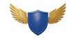 © Awan - Flying Blue Shield with Golden Wings Symbol of Protection and Security