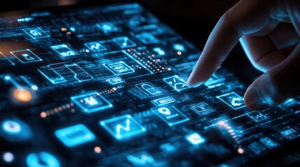 Touchscreen interface with digital icons