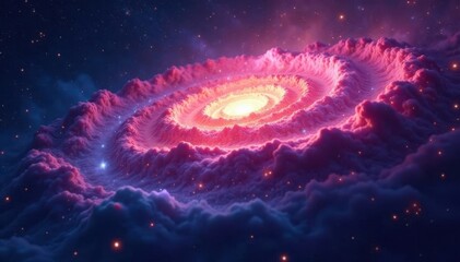 Wall Mural - swirling nebula, vibrant hues, cosmic dust, bright stars , awe-inspiring, cosmic dust