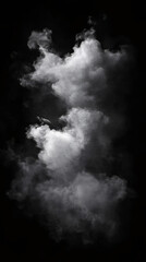 Poster - White powder exploding, creating billowing cloud against dark background, revealing powdery dynamics with dramatic visual impact