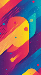 Fototapete - Colorful geometric shapes merging with gradients, forming sleek contemporary visual composition reflecting minimalist design trends