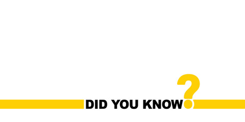 Did You Know blank template label design with question mark. Template post icon for social media, website, app background. Vector Illustration. 