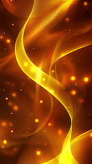 Poster - Abstract golden waves flowing on a dark background with bokeh lights, creating a luxurious and elegant design
