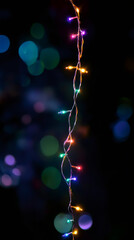 Aufkleber - Colorful Christmas lights glowing against a dark background, creating a mesmerizing bokeh effect that enhances the festive atmosphere