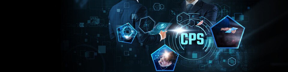 Wall Mural - cps concept: automation, integration, real-time data, system optimization, predictive analytics, dig
