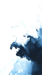 Poster - Blue ink is creating abstract shapes while dissolving in water, perfect for backgrounds and creative projects