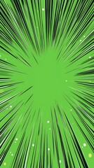 Wall Mural - green comic book background with radial lines and dots