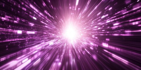 Wall Mural - dynamic explosion of purple light radiating outward in a vibrant display of energy and movement