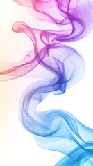 Aufkleber - Colorful smoke is creating abstract and dynamic shapes with a gradient from pink to blue on a white background