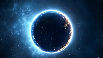 Wall Mural - Planet at the moment of eclipse in space