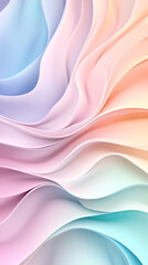 Leinwandbilder - Abstract pastel colored waves flowing and blending together, creating a smooth and elegant design
