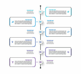 Wall Mural - business vector infographic design template with icons and 6 options or steps