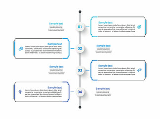 Wall Mural - business infographic design template with 4 options, steps or processes. can be used for workflow la