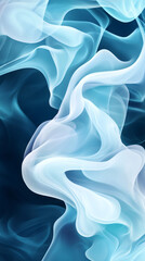 Aufkleber - Ethereal blue-white smoke swirling gracefully, forming abstract patterns with delicate, mysterious atmospheric texture