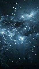 Wall Mural - cosmic nebula with glowing blue energy and bright stars. space exploration wallpaper for smartphone.