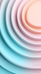 Leinwandbilder - Pastel concentric circles blending seamlessly, generating soft gradient abstract background with smooth color transitions