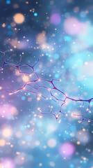 Leinwandbilder - Complex network of neurons exchanging electrical signals, forming a network in a digital space full of energy