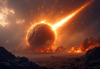 Wall Mural - falling meteorite detail