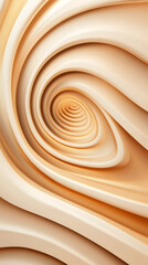 Leinwandbilder - Sleek beige spiral curving dynamically, generating hypnotic visual rhythm with fluid, contemporary abstract aesthetic