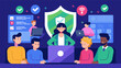 © Justlight - A seminar on cyber safety and how to protect personal information while using technology.. Vector illustration