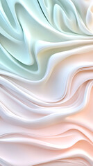 Poster - Pastel waves blending softly, creating elegant gradient design with smooth color transitions