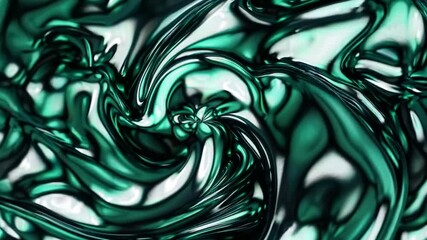 Wall Mural - a stunning liquid metallic green abstract texture with intricate swirling patterns, smooth reflectiv