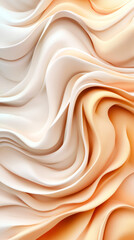 Poster - Flowing abstract waves in orange and white generating elegant visual texture, ideal for contemporary graphic design backgrounds