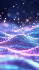 Leinwandbilder - Bright particles floating and creating a dreamy landscape with bokeh effect and soft focus