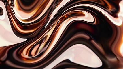Wall Mural - a mesmerizing liquid metallic bronze and white abstract texture with flowing reflective surfaces and