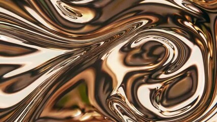 Wall Mural - a dynamic liquid metallic gold and white abstract texture featuring swirling reflective surfaces and