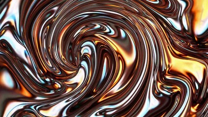 Wall Mural - a flowing liquid metallic bronze abstract texture featuring swirling patterns, high-reflective surfa