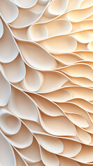 Leinwandbilder - Curved strips of beige paper creating a beautiful and elegant abstract pattern, ideal for backgrounds and textures