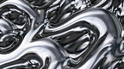 Wall Mural - a futuristic liquid metallic silver abstract texture with a highly reflective glossy surface and smo