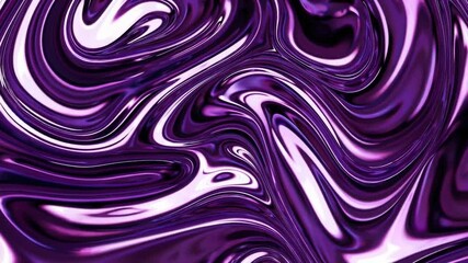 Wall Mural - a mesmerizing fluid metallic purple abstract texture with flowing swirls and reflective glossy surfa