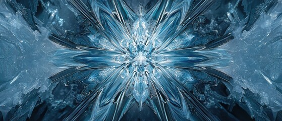 Wall Mural - Frozen fractal design. AI.