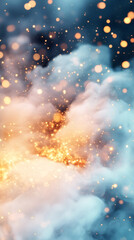 Poster - Abstract background with golden glitter and smoke creating a dreamy and magical atmosphere
