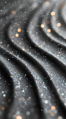 Poster - Shimmering silver glitter pattern radiating elegant, festive luminosity with soft bokeh effect