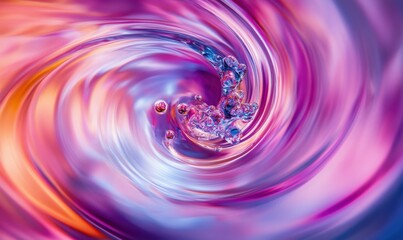 Wall Mural - A cosmic whirlpool of energy in shades of purple, pink, and blue, creating a powerful sense of motion .