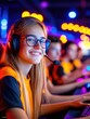 © Irina B - Exciting esports team competition in neon lit gaming arena