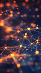 Aufkleber - Glowing nodes and lines creating a complex network, symbolizing connections, data flow, and technological advancement