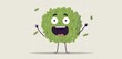 © RizArt - A happy cartoon bush character enjoying rain and falling leaves