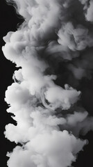 Aufkleber - White smoke is creating a variety of abstract shapes on a black background, ideal for graphic resources and designs