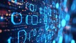 © Elkhan Babayev - Cybersecurity protects computers and devices from online threats. Data analytics use data to find patterns and trends. Binary code, polygons, and particles make up the digital world.