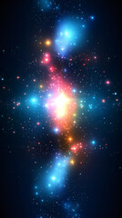 Leinwandbilder - Bright and colorful nebula with glowing stars and stardust creating a mesmerizing cosmic scene