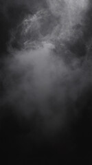 Aufkleber - Gray smoke swirling and creating abstract shapes on a black background, ideal for digital compositing