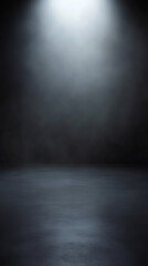 Aufkleber - Smoke tendrils rising, casting ethereal shadows across stark concrete floor in minimalist dark studio space