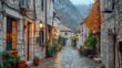 © atul _art - Charming Stone Street in Autumnal Mountain Village